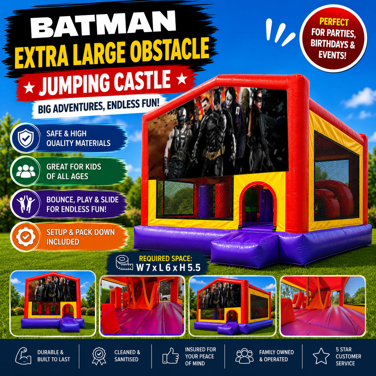 Batman Extra Large Obstacle Combo Jumping Castle