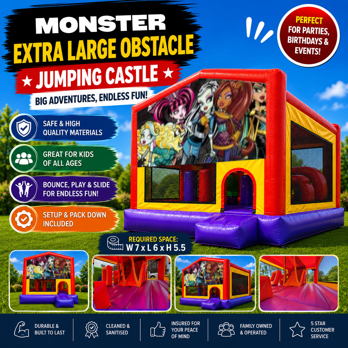Monster High Extra Large Obstacle Combo Jumping Castle