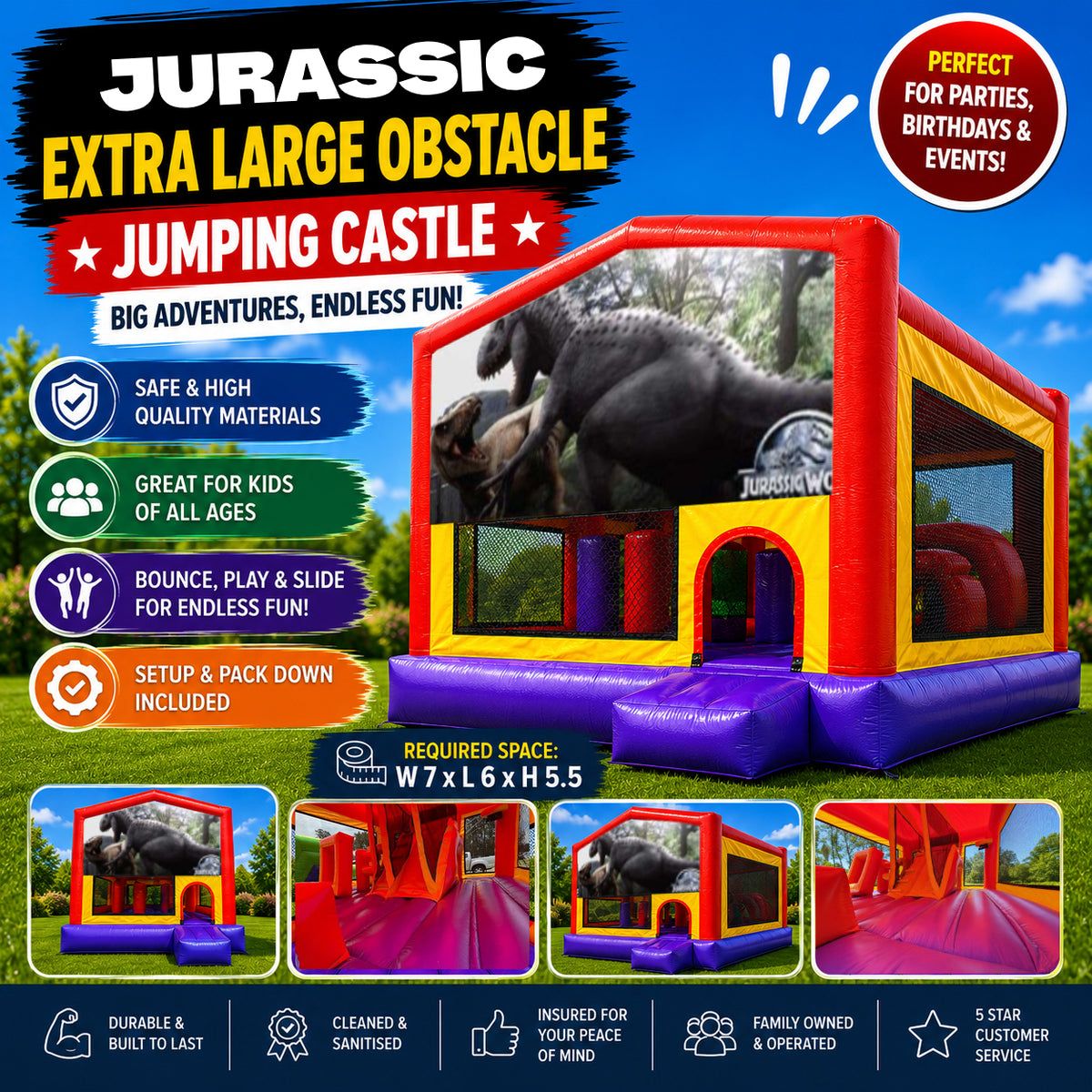 Jurassic Extra Large Obstacle Combo Jumping Castle
