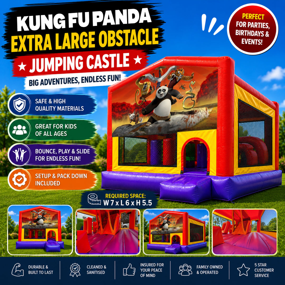 Kung Fu Panda Extra Large Obstacle Combo Jumping Castle