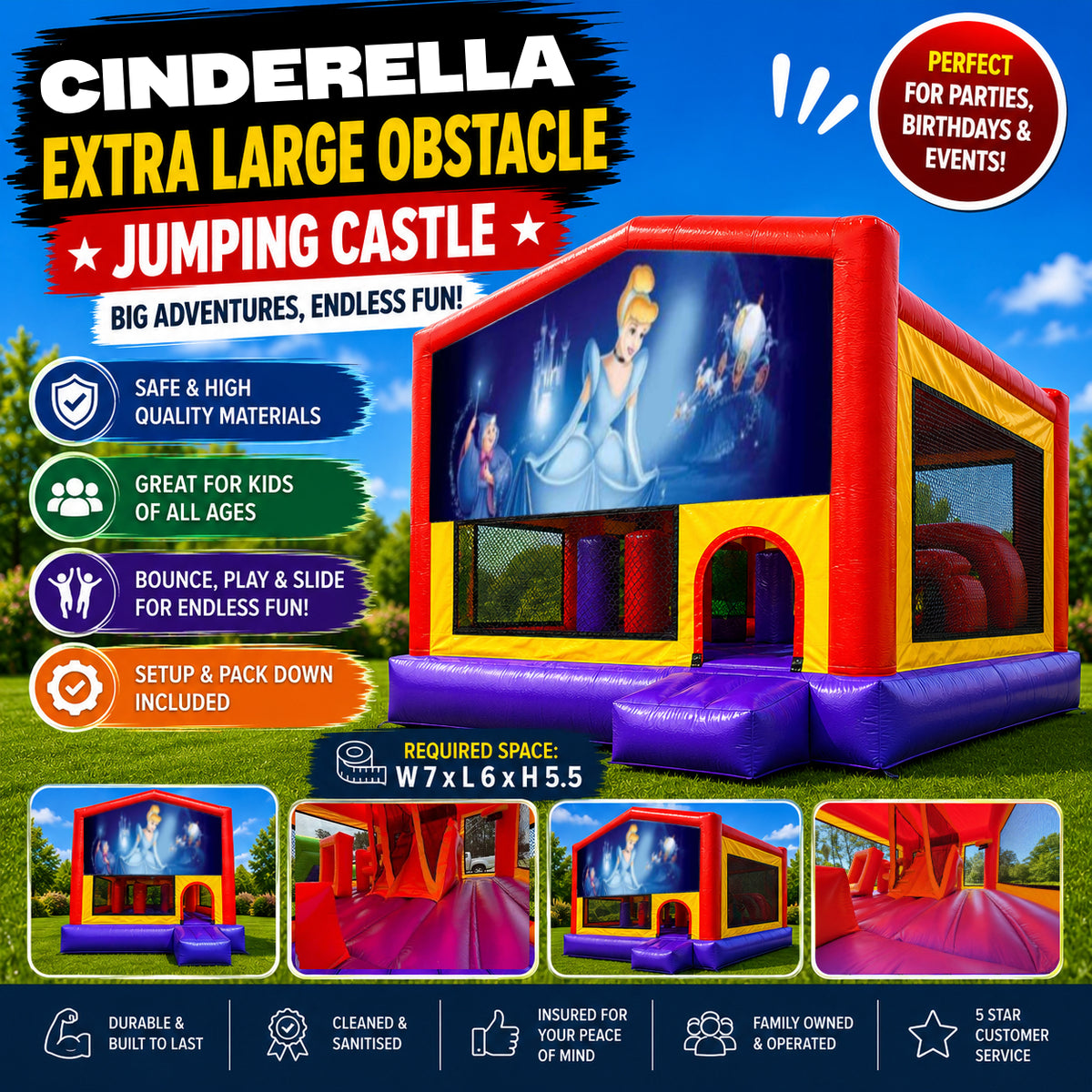 Cinderella Extra Large Obstacle Combo Jumping Castle