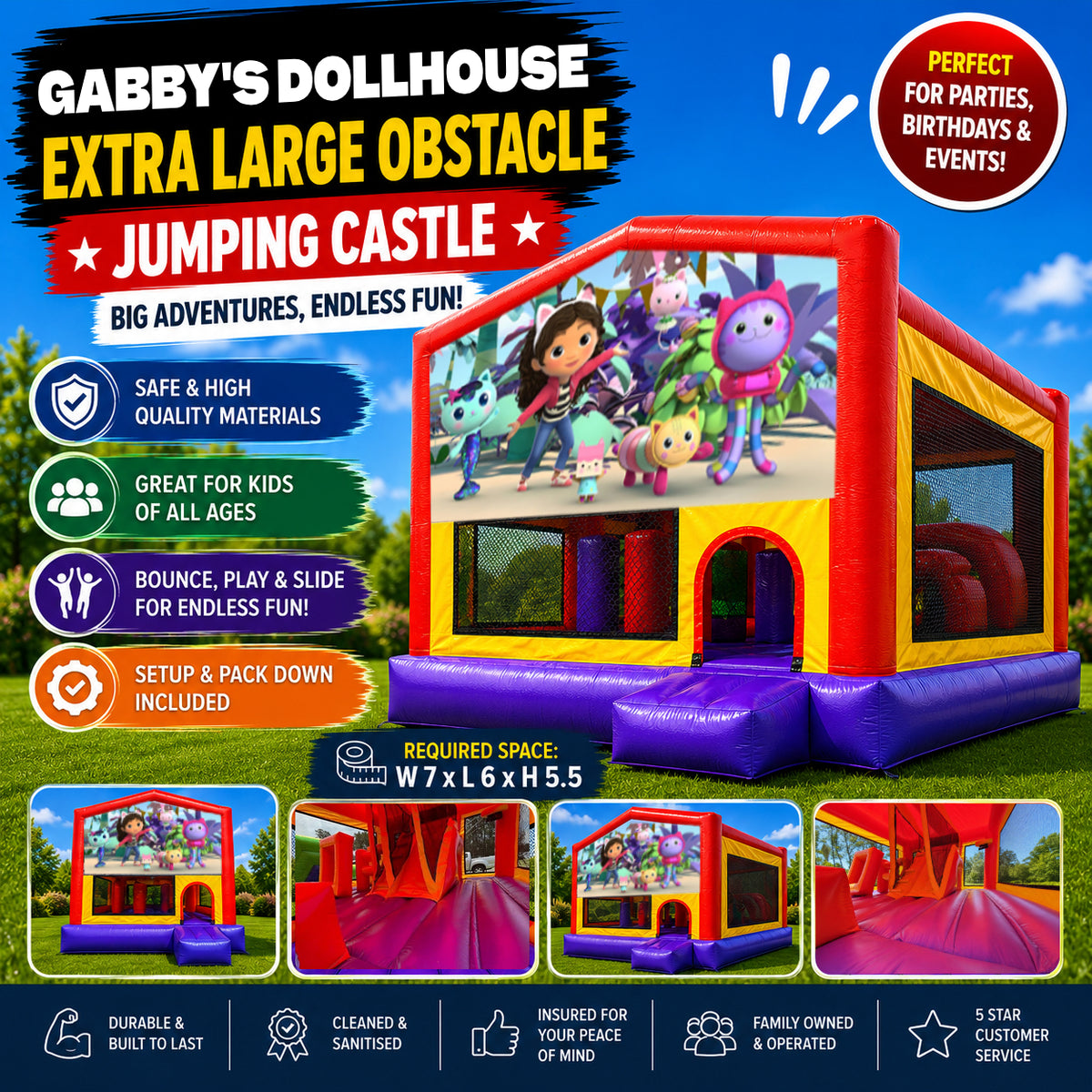 Gabby's Dollhouse Extra Large Obstacle Combo Jumping Castle