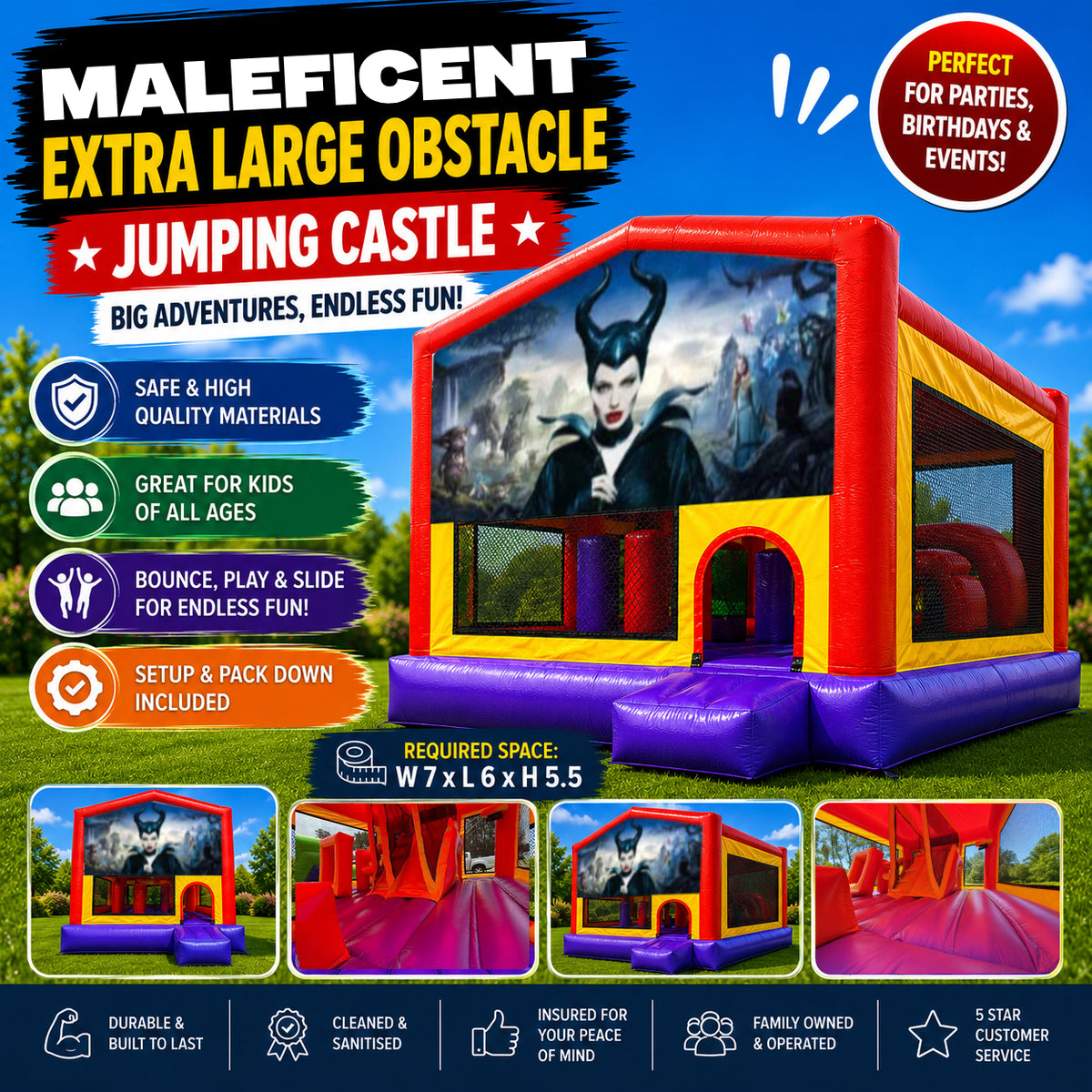Maleficent Extra Large Obstacle Combo Jumping Castle
