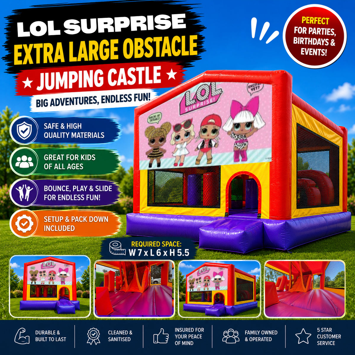 LOL Surprise  Extra Large Obstacle Combo Jumping Castle