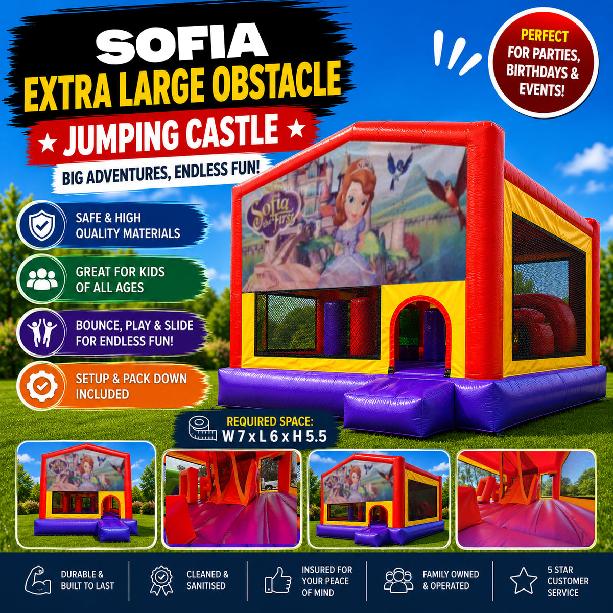 Sofia the First Extra Large Obstacle Combo Jumping Castle