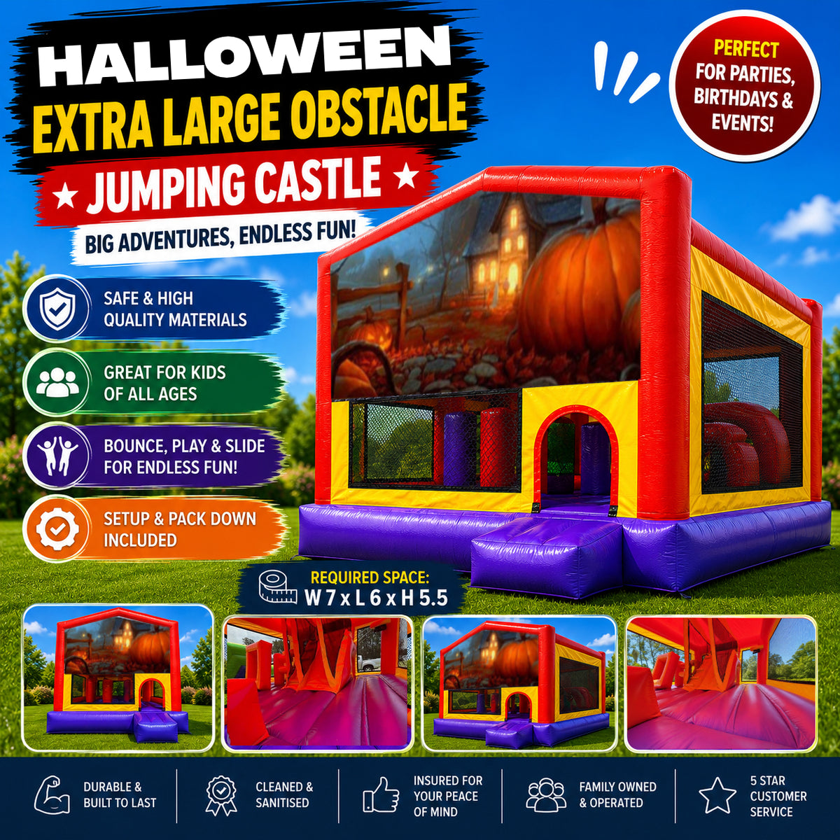 Halloween Extra Large Obstacle Combo Jumping Castle