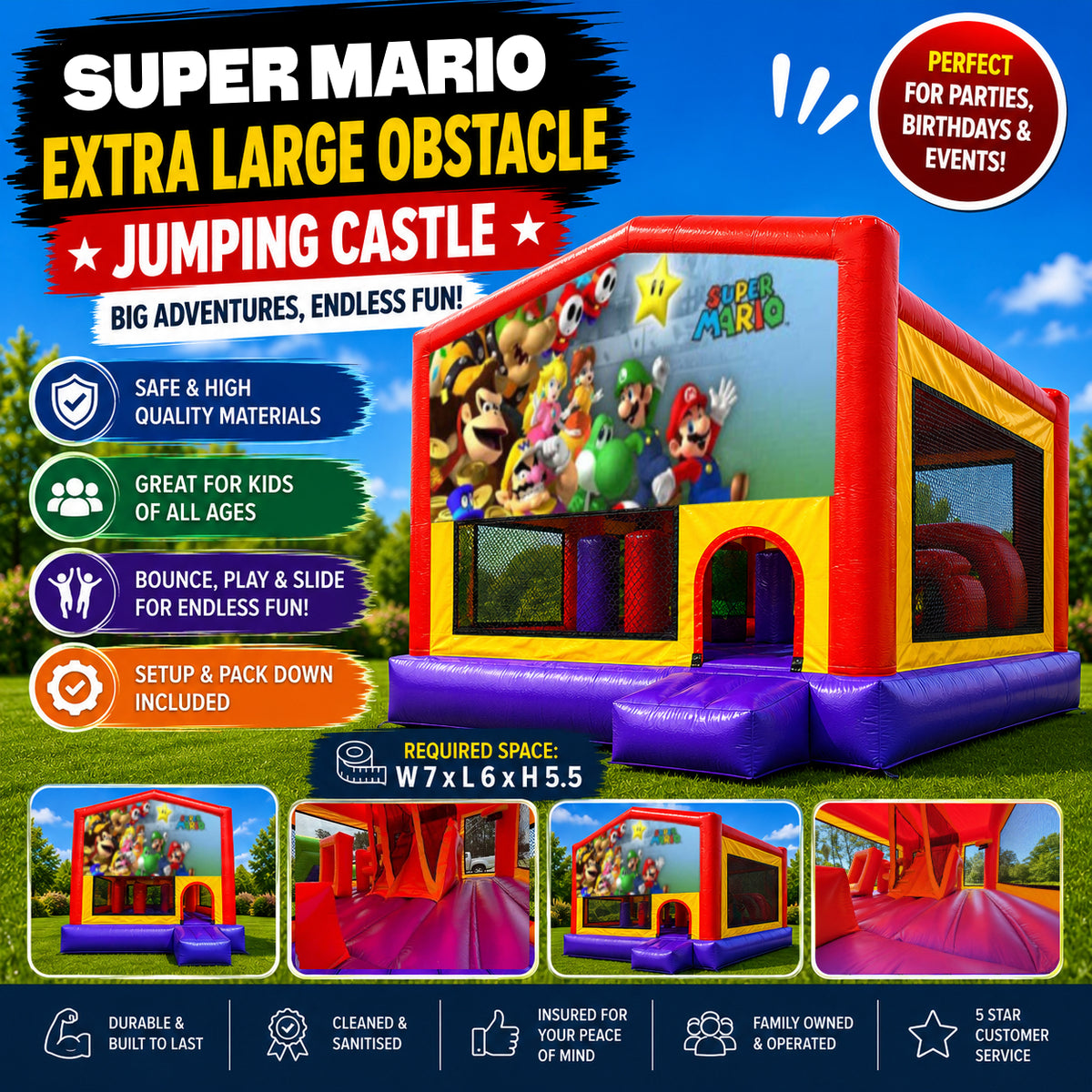 Super Mario Extra Large Obstacle Combo Jumping Castle