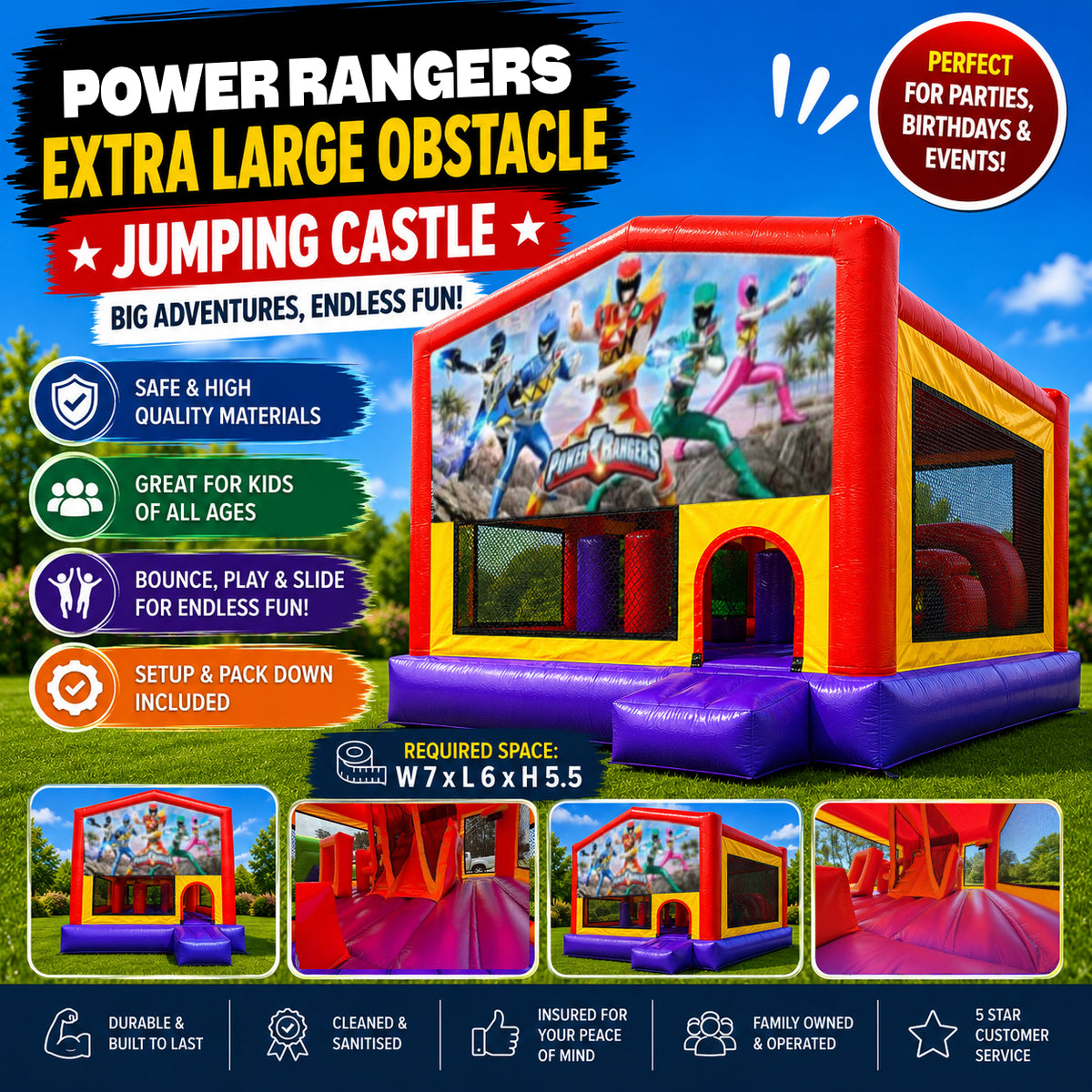 Power Rangers Extra Large Obstacle Combo Jumping Castle