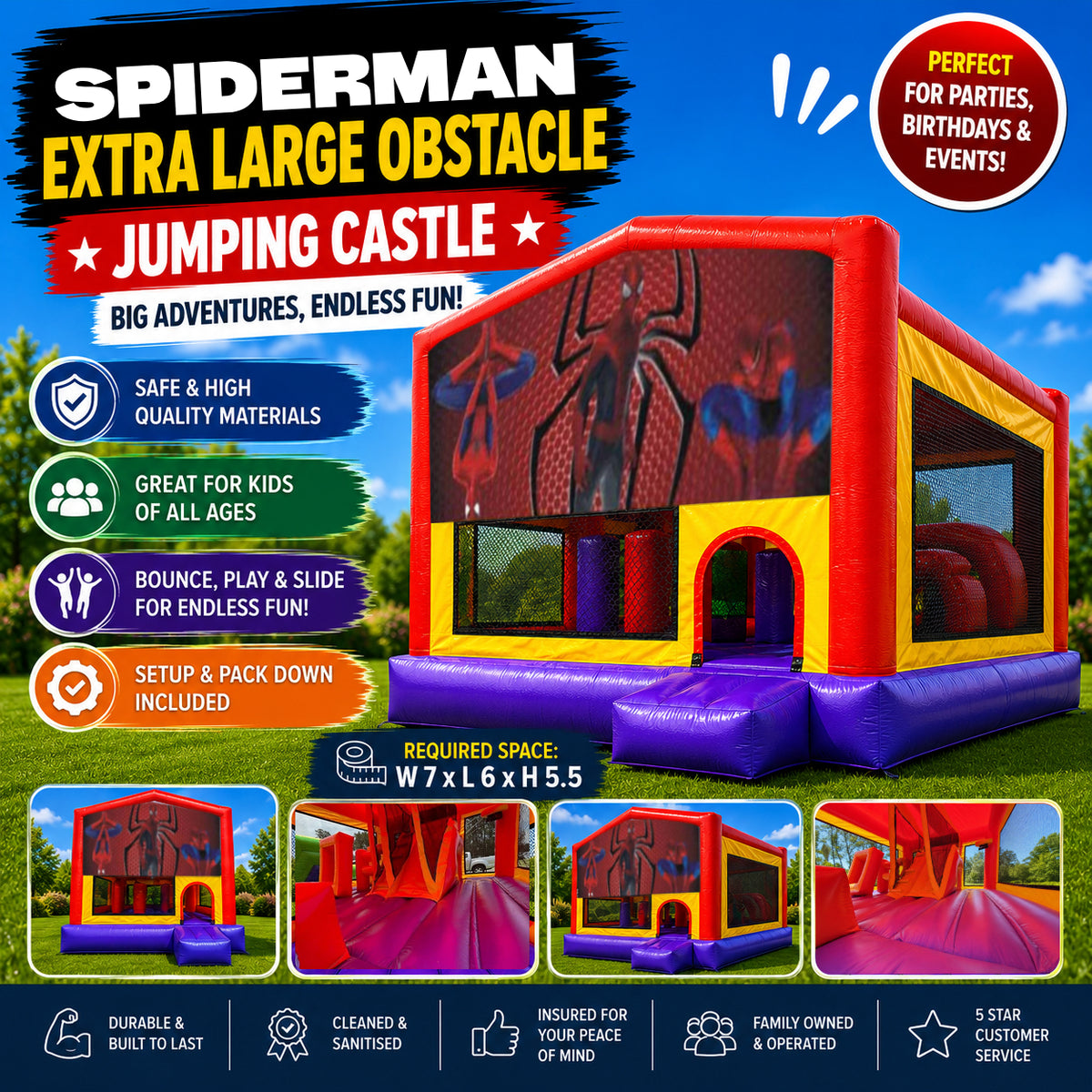 Spiderman Extra Large Obstacle Combo Jumping Castle