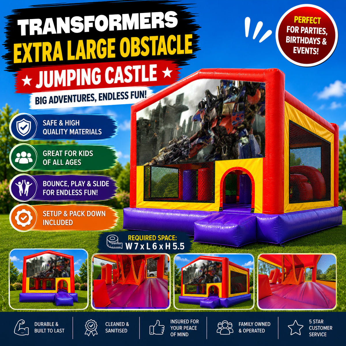 Transformers Extra Large Obstacle Combo Jumping Castle