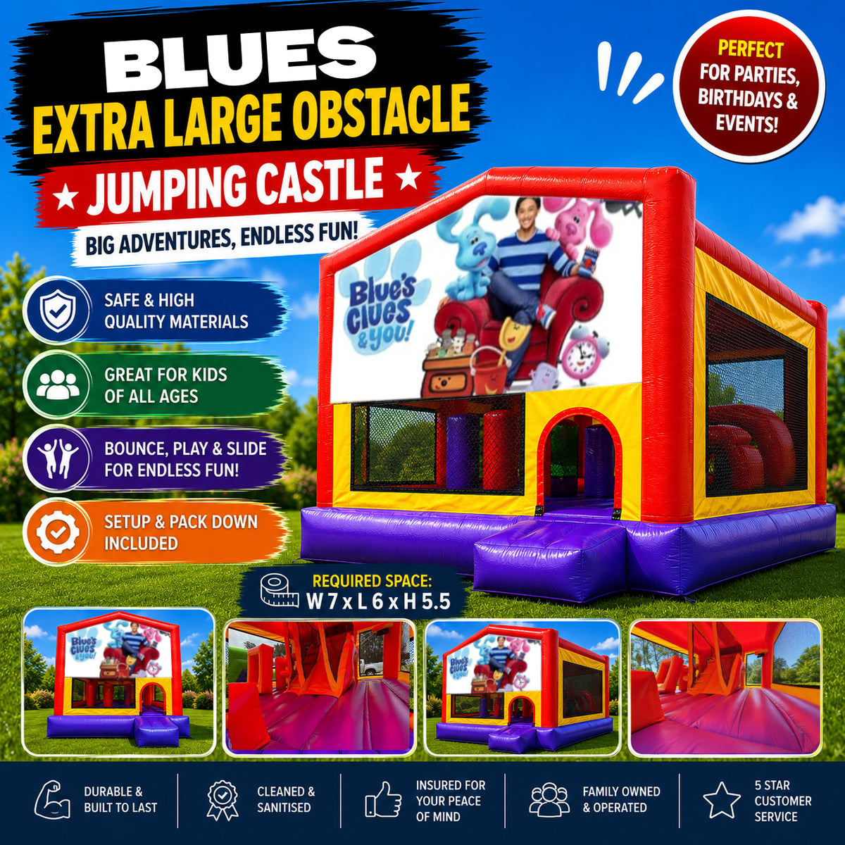 Blues Clues #2 Extra Large Obstacle Combo Jumping Castle