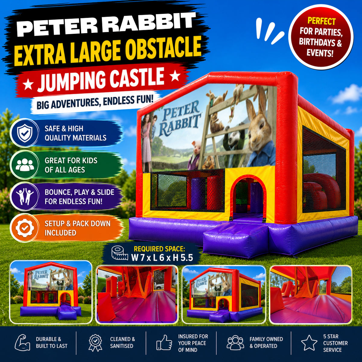 Peter Rabbit Extra Large Obstacle Combo Jumping Castle