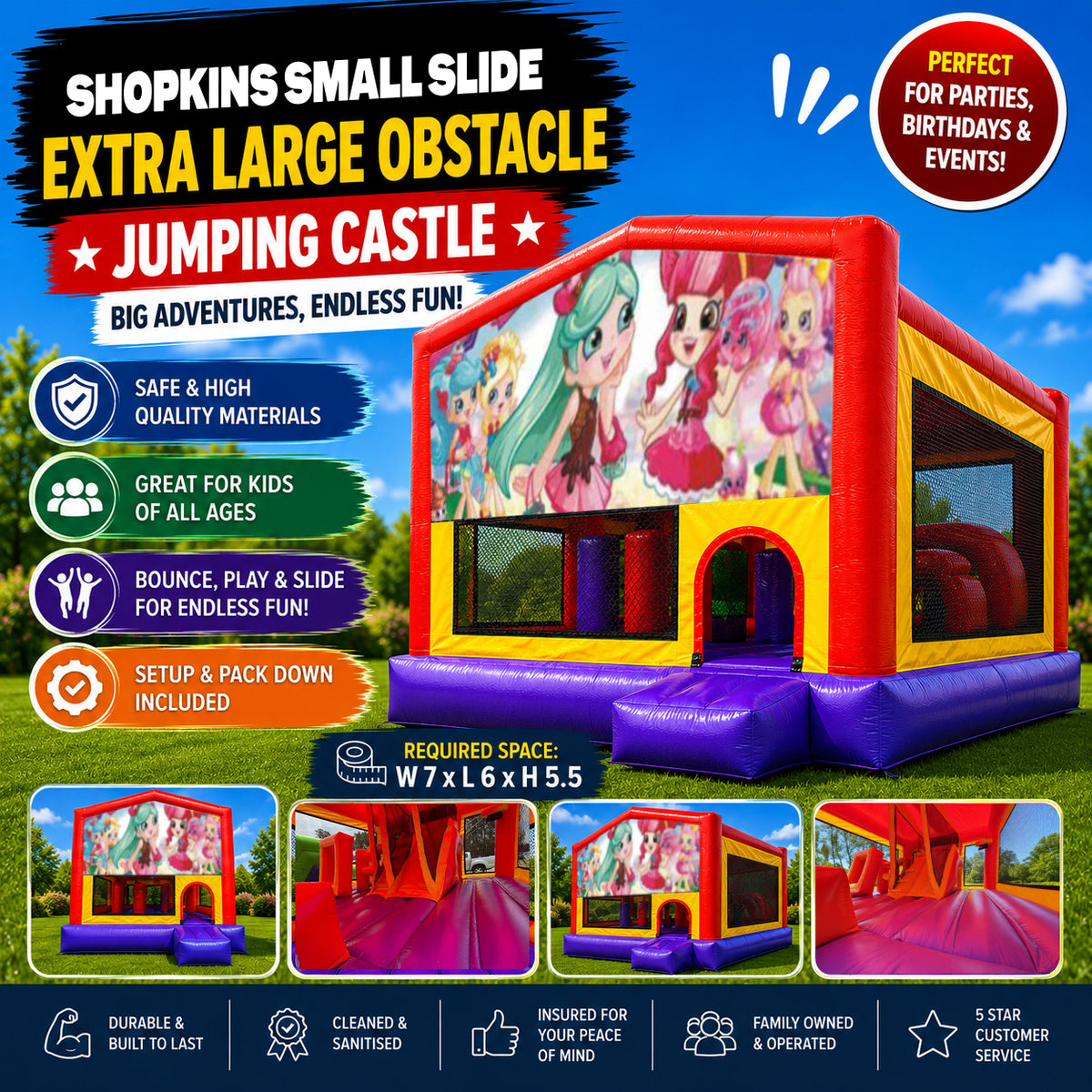 Shopkins Extra Large Obstacle Combo Jumping Castle