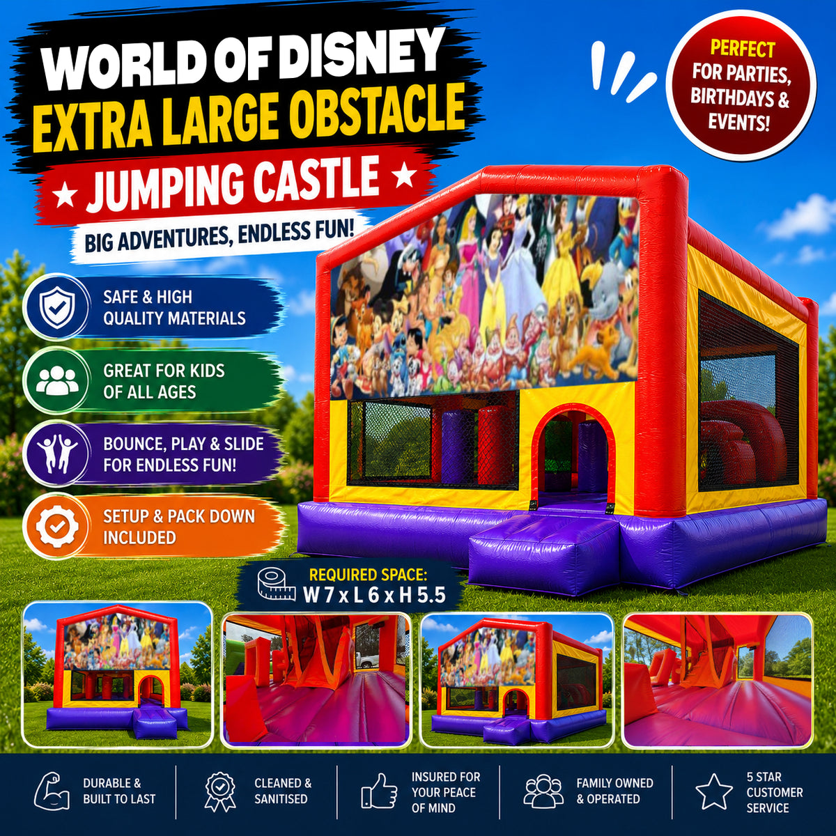 World of Disney Extra Large Obstacle Combo Jumping Castle