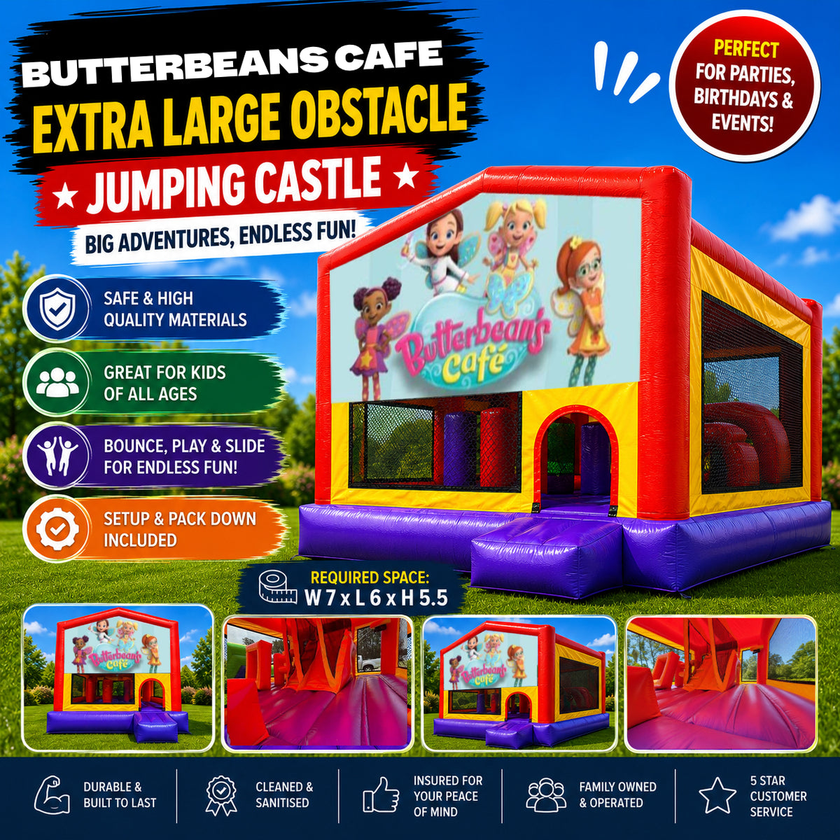 Butterbeans Cafe Extra Large Obstacle Combo Jumping Castle