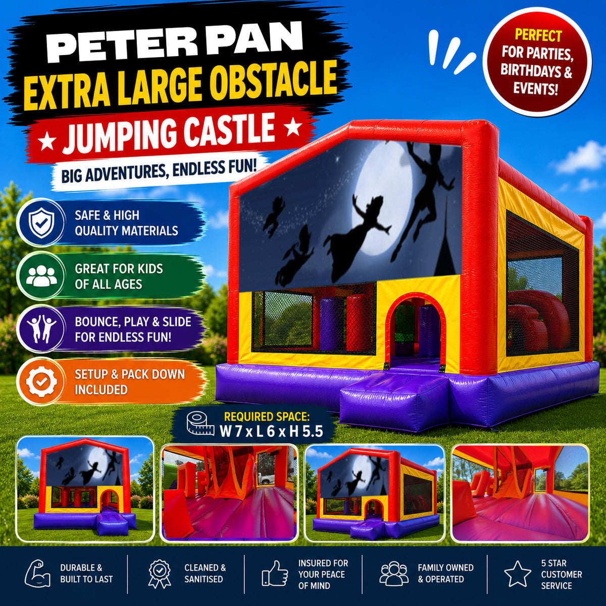 Peter Pan Extra Large Obstacle Combo Jumping Castle