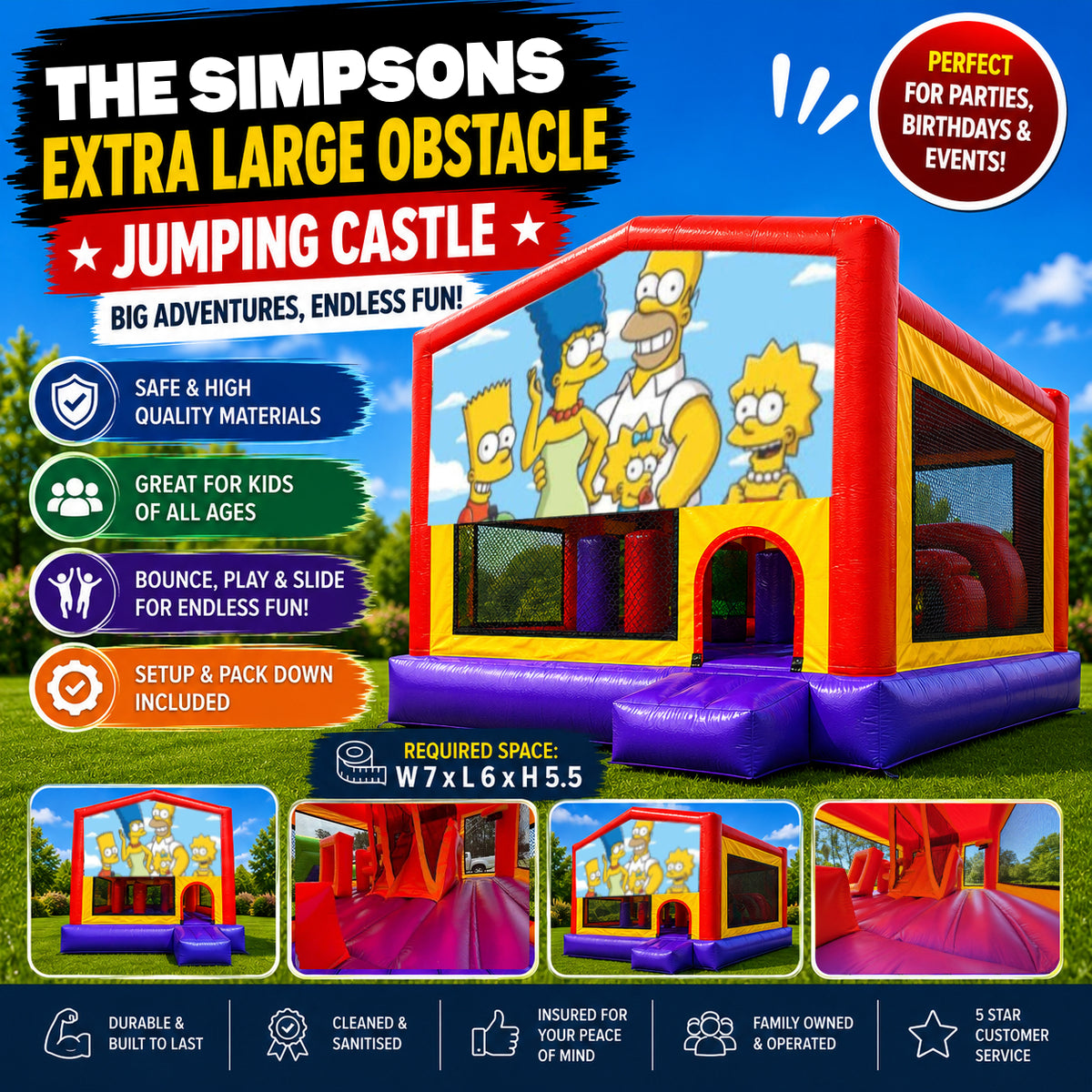 The Simpsons Extra Large Obstacle Combo Jumping Castle