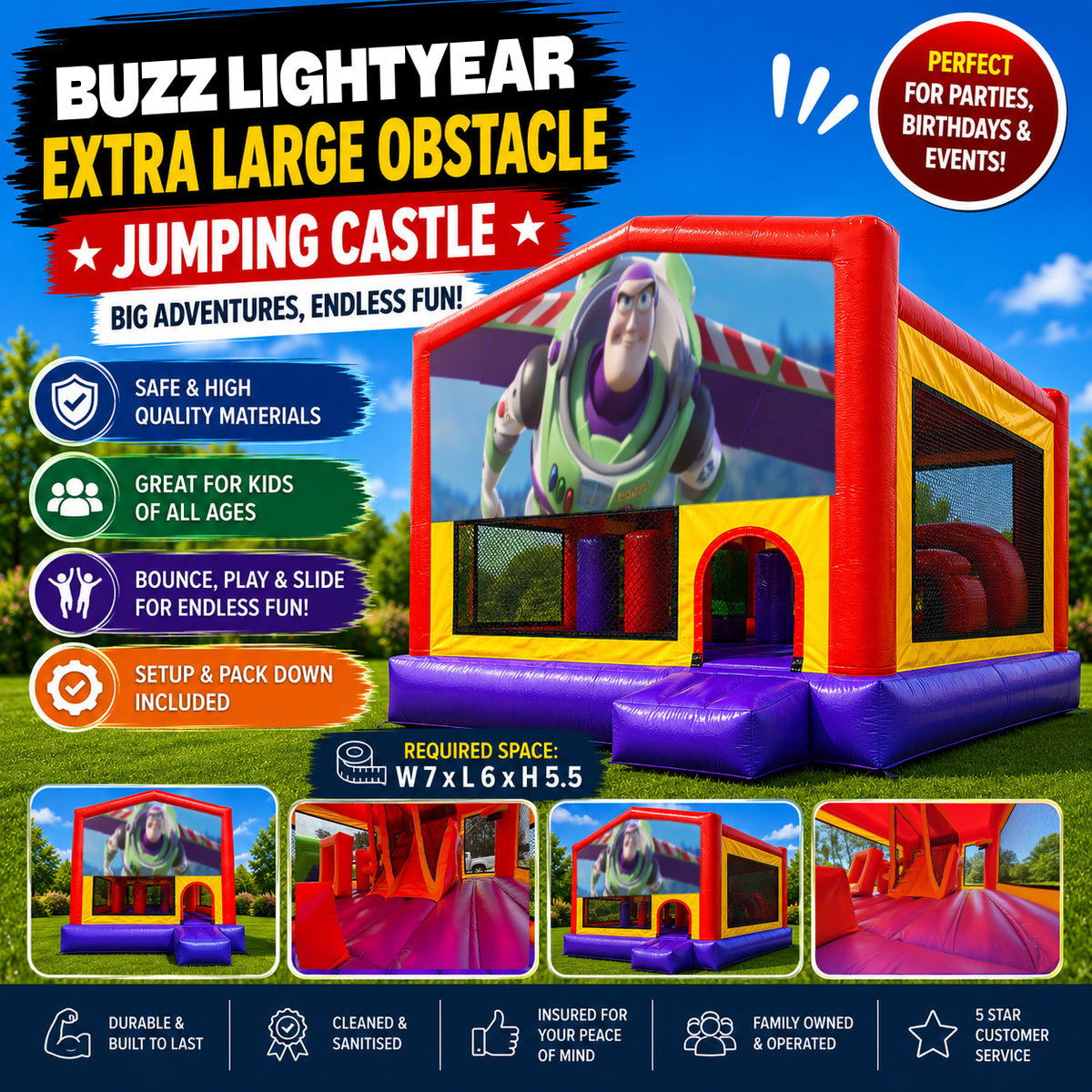 Buzz Lightyear Extra Large Obstacle Combo Jumping Castle