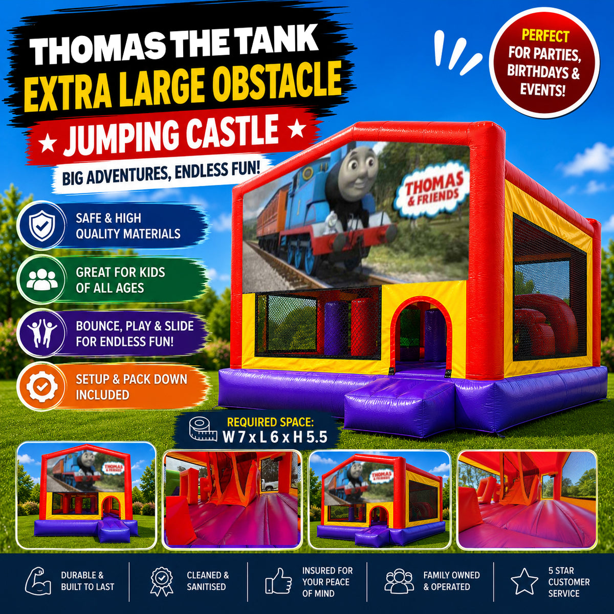 Thomas the Tank Extra Large Obstacle Combo Jumping Castle