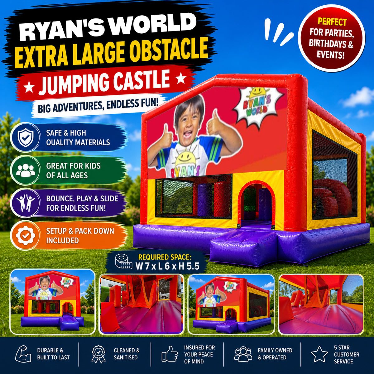Ryan's World Extra Large Obstacle Combo Jumping Castle