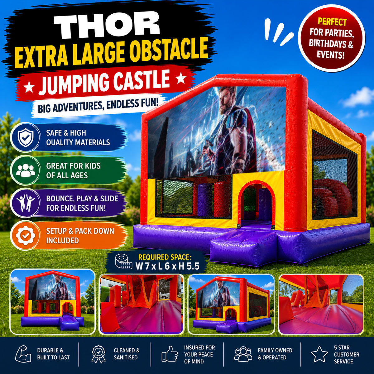 Thor Extra Large Obstacle Combo Jumping Castle