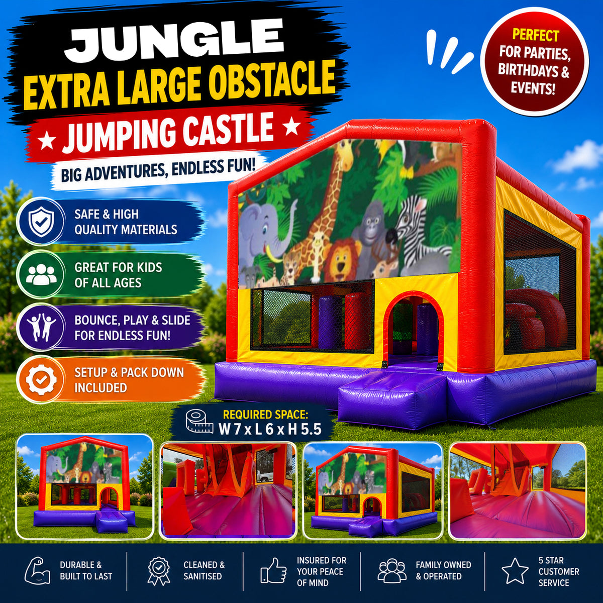 Jungle Extra Large Obstacle Combo Jumping Castle