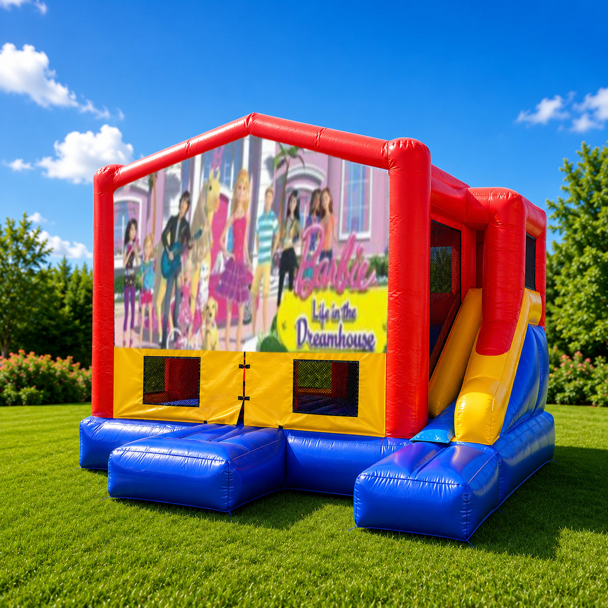Barbie Small External Slide Jumping Castle