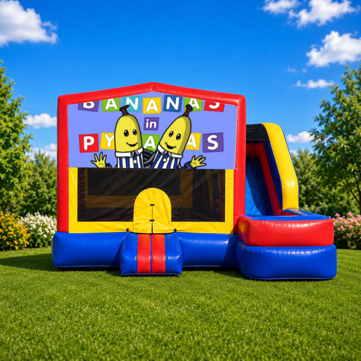 Bananas in Pyjamas Medium External Slide Jumping Castle