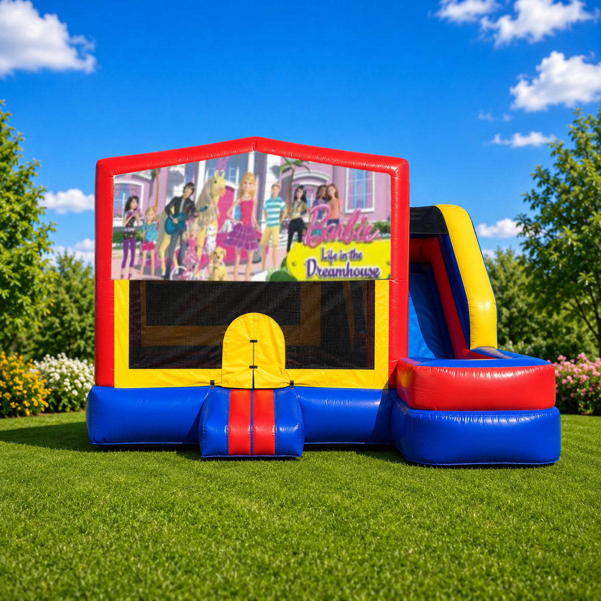 Barbie Medium External Slide Jumping Castle