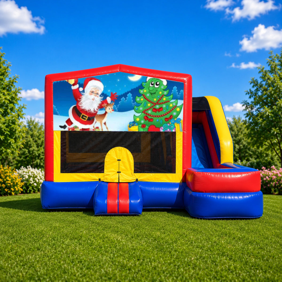 Christmas #2 Medium External Slide Jumping Castle