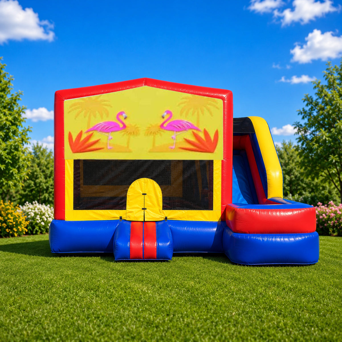 Flamingos Medium External Slide Jumping Castle