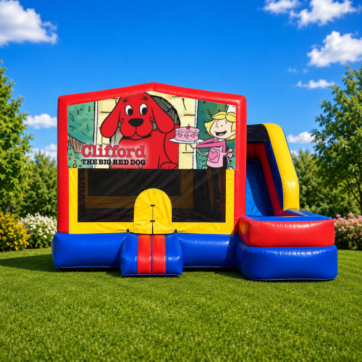Clifford the Red Dog Medium External Slide Jumping Castle