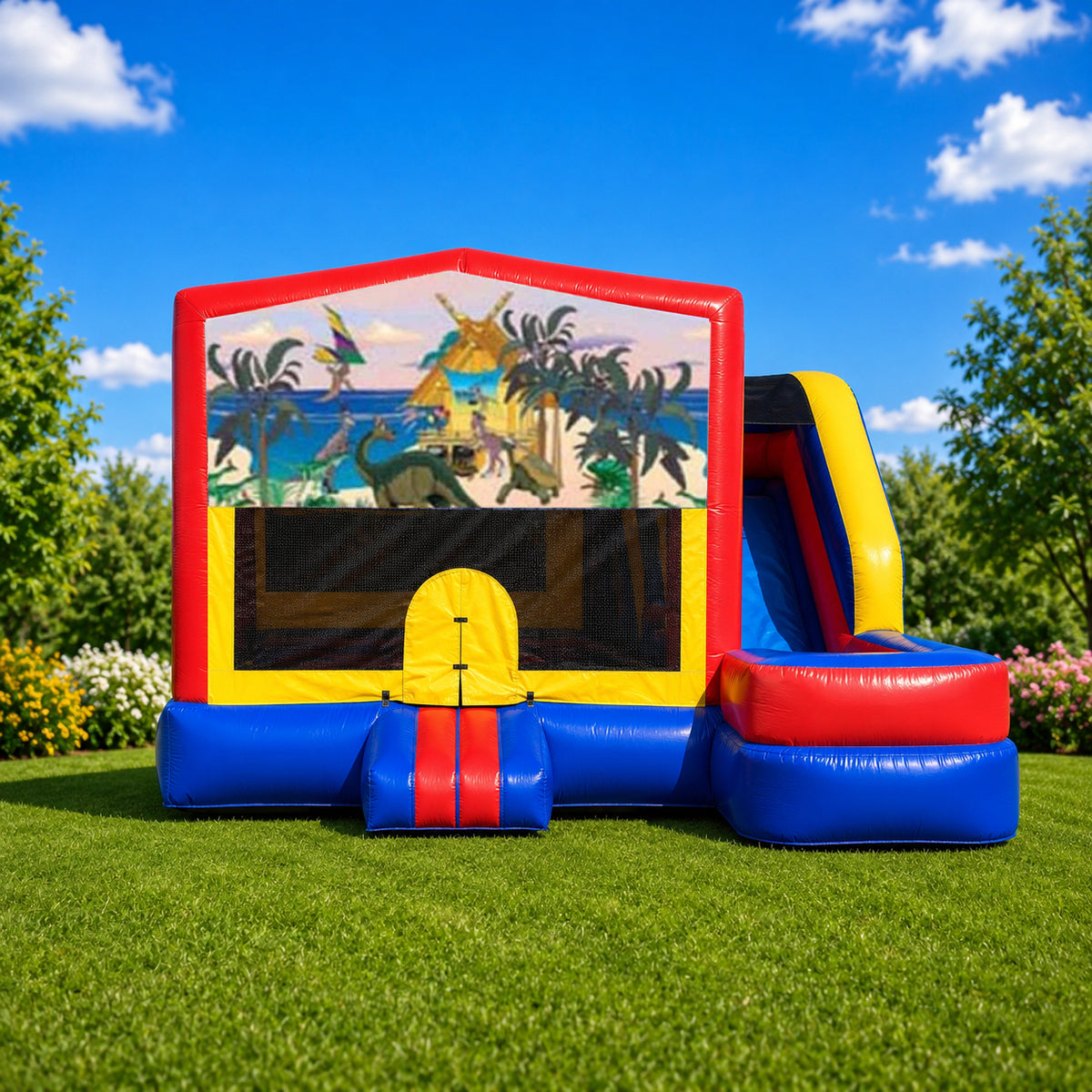 Dinosaur #1 Medium External Slide Jumping Castle