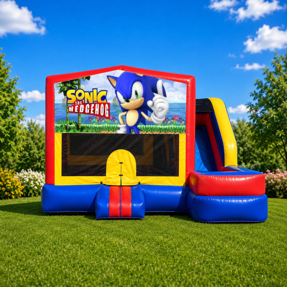 Sonic Medium External Slide Jumping Castle