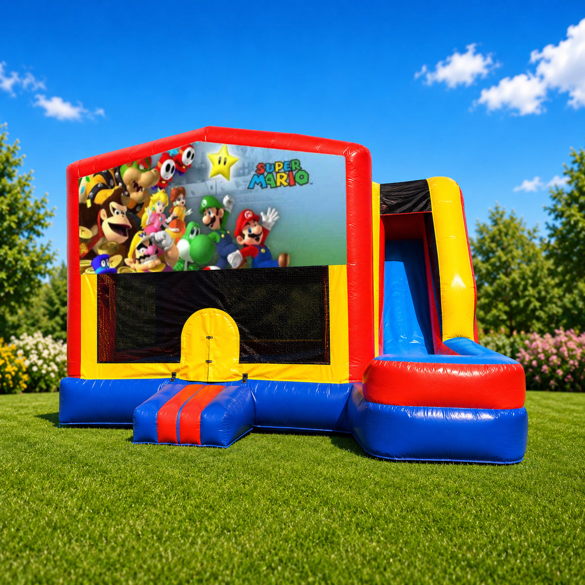 Super Mario Medium External Slide Jumping Castle