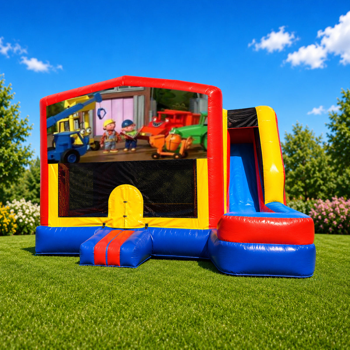 Bob The Builder Medium External Slide Jumping Castle
