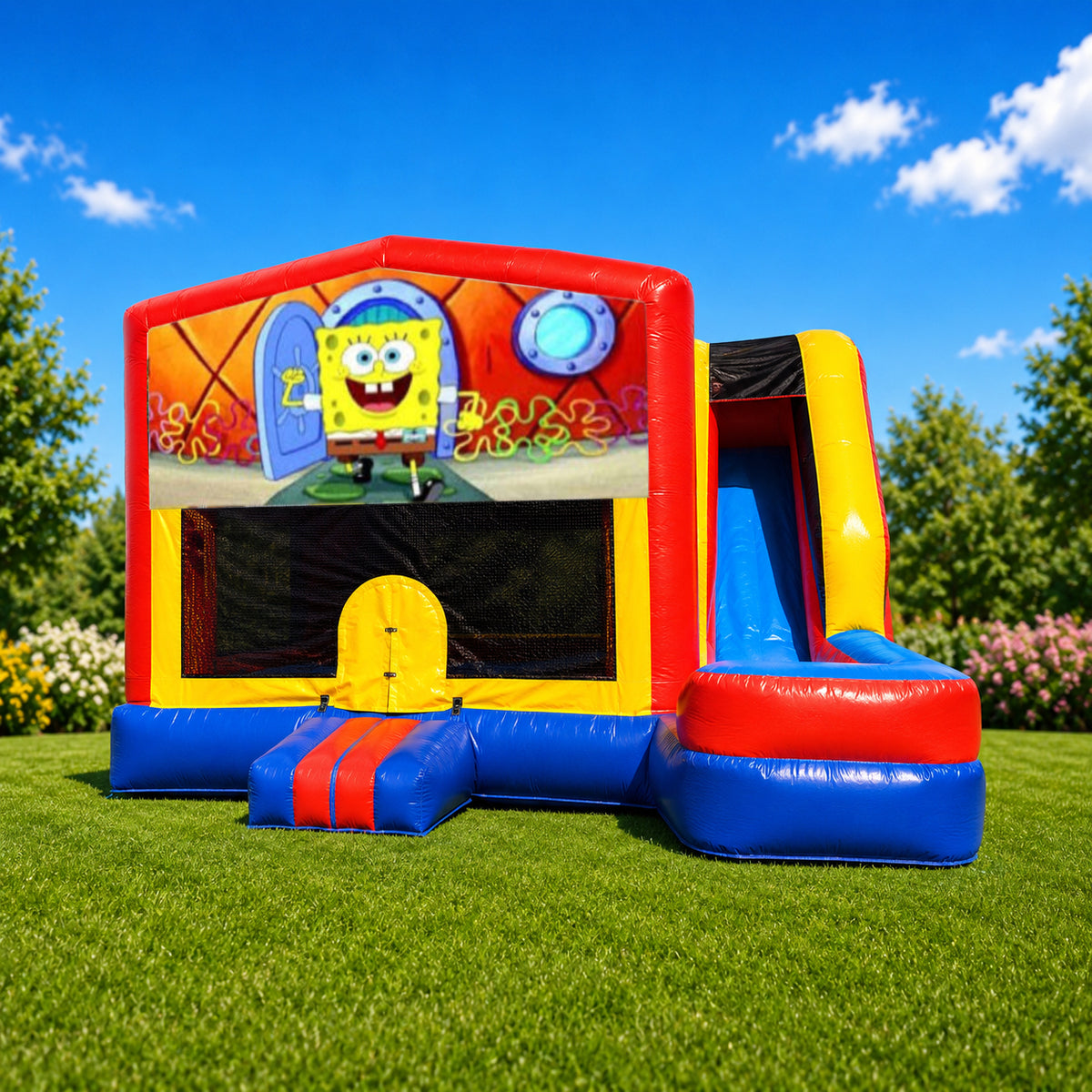 Spongebob Medium External Slide Jumping Castle