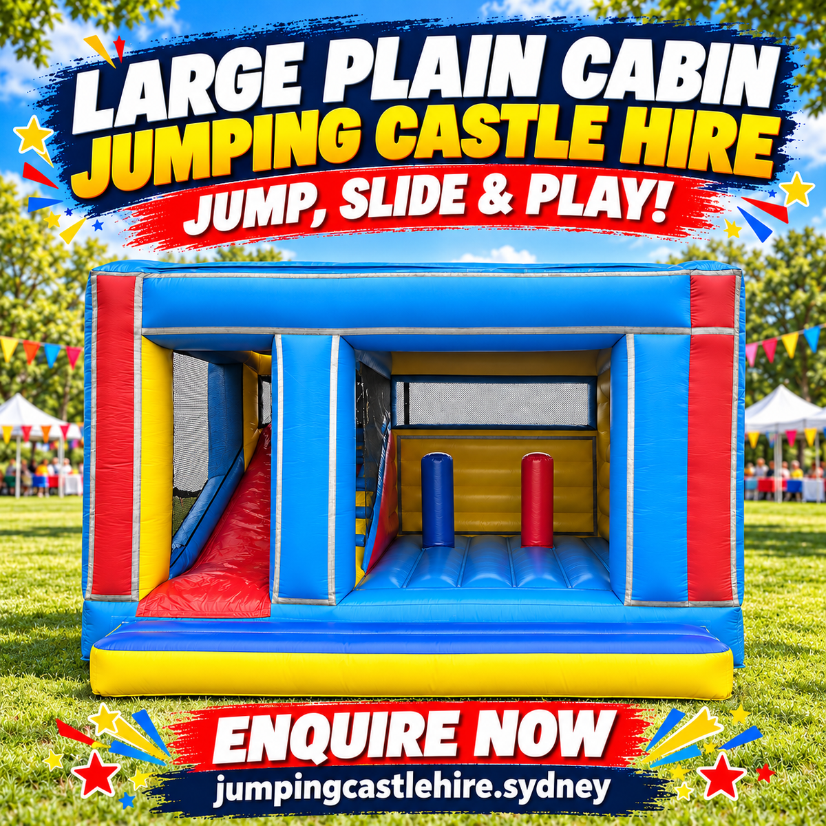 Large Plain Cabin Jumping Castle