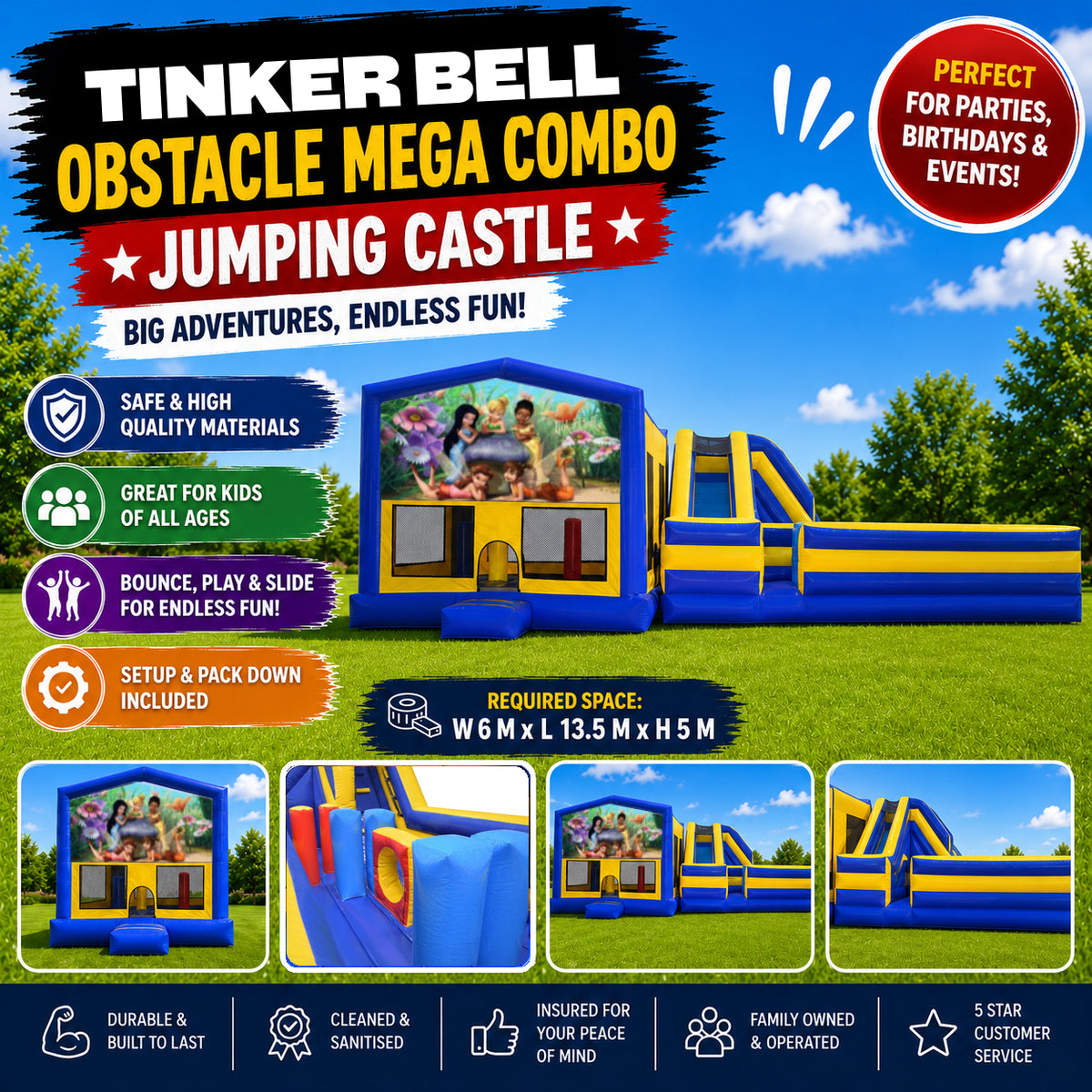 Tinker Bell Obstacle Mega Combo Jumping Castle