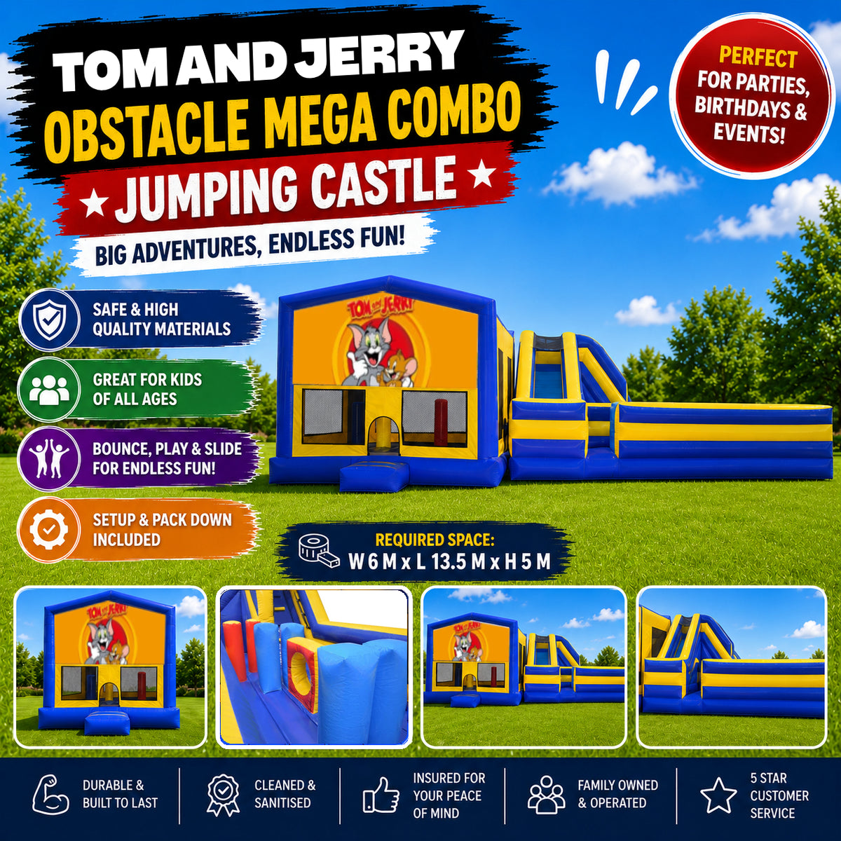 Tom And Jerry Obstacle Mega Combo Jumping Castle