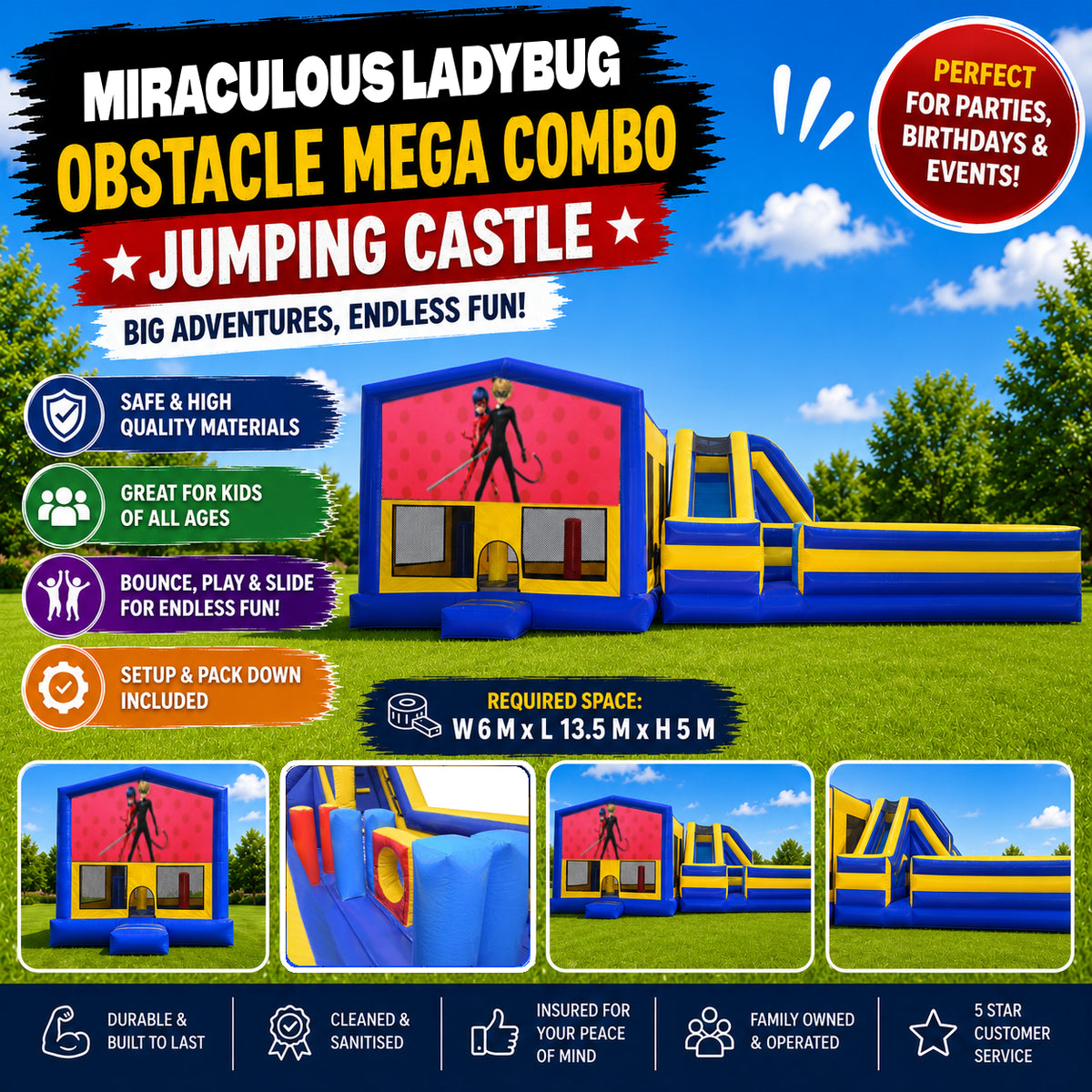 Miraculous Ladybug Obstacle Mega Combo Jumping Castle