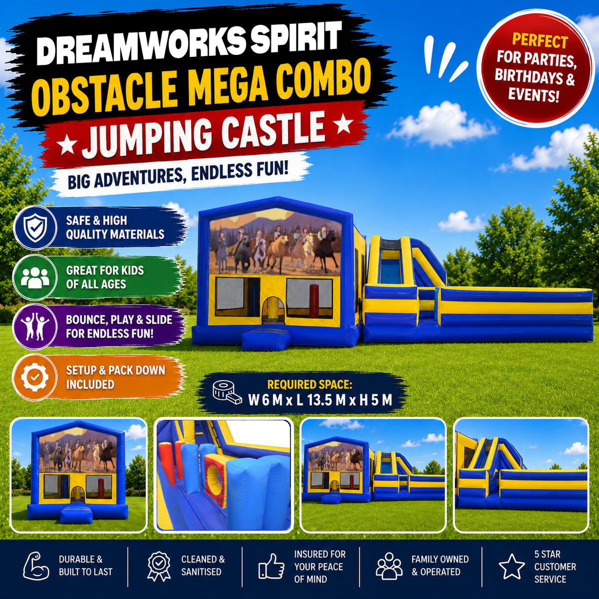 Dreamworks Spirit Obstacle Mega Combo Jumping Castle