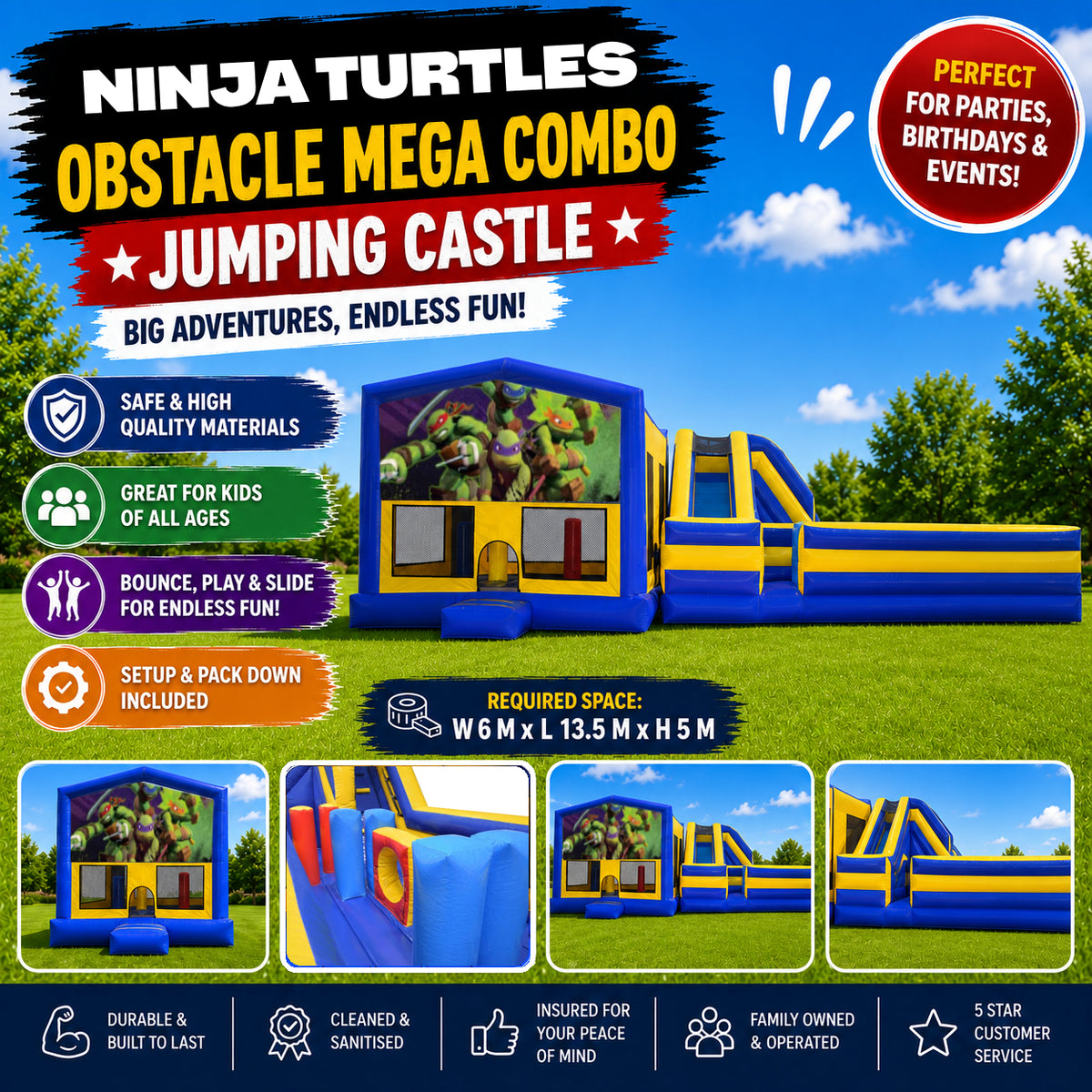 Ninja Turtles #2 Obstacle Mega Combo Jumping Castle