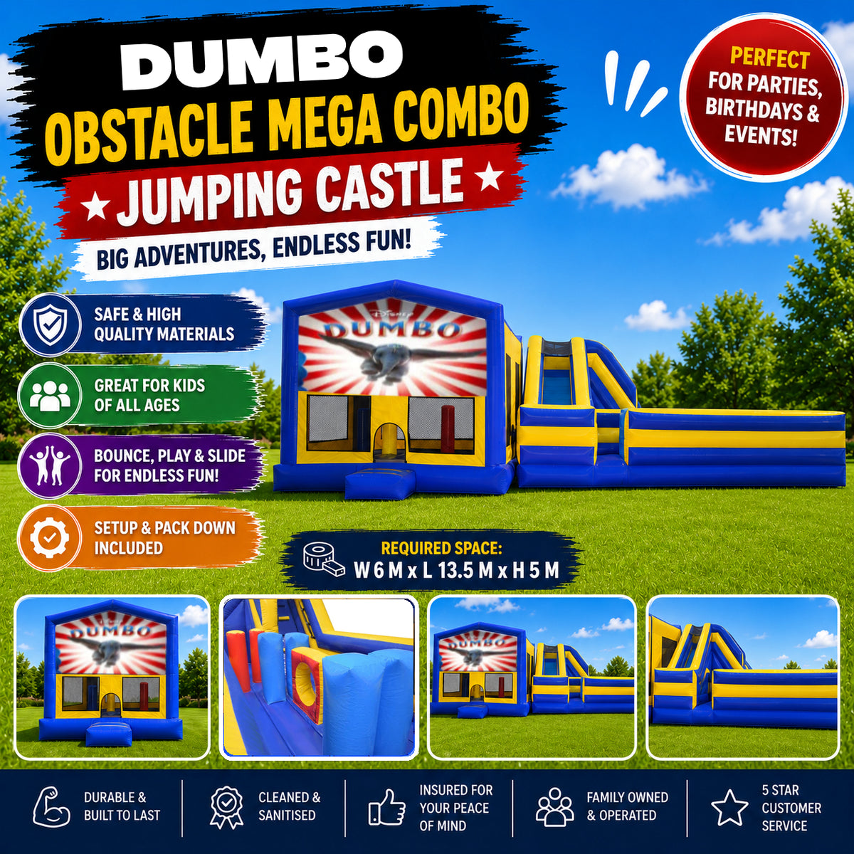 Dumbo Obstacle Mega Combo Jumping Castle