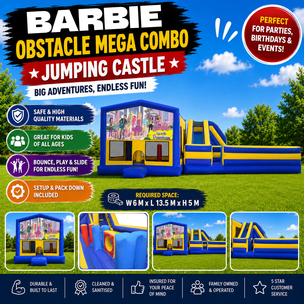 Barbie Obstacle Mega Combo Jumping Castle