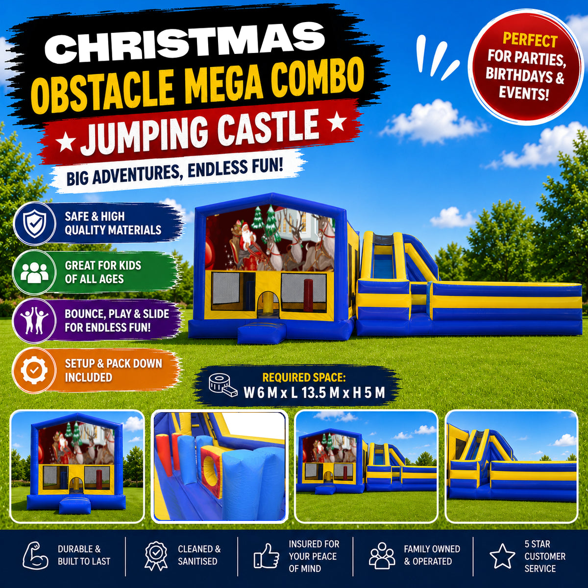 Christmas #6 Obstacle Mega Combo Jumping Castle