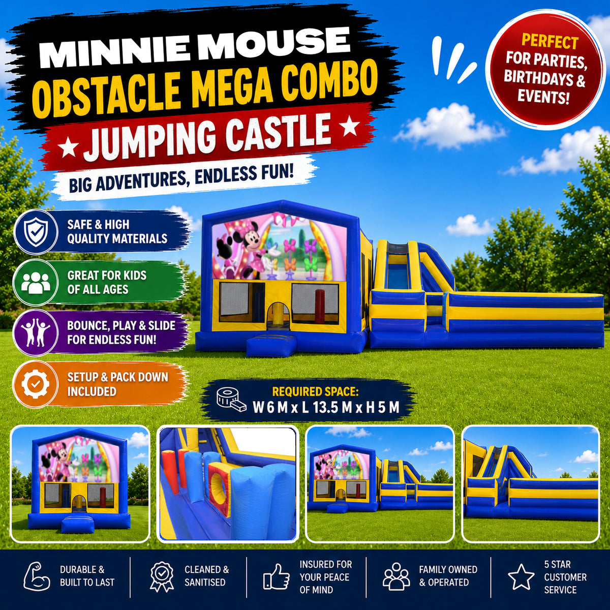 Minnie Mouse Obstacle Mega Combo Jumping Castle