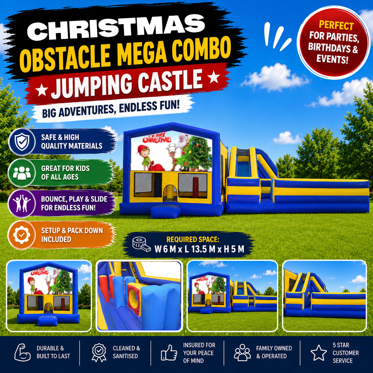 Christmas #9 Obstacle Mega Combo Jumping Castle