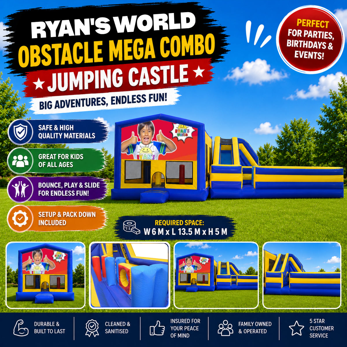 Ryan's World Obstacle Mega Combo Jumping Castle