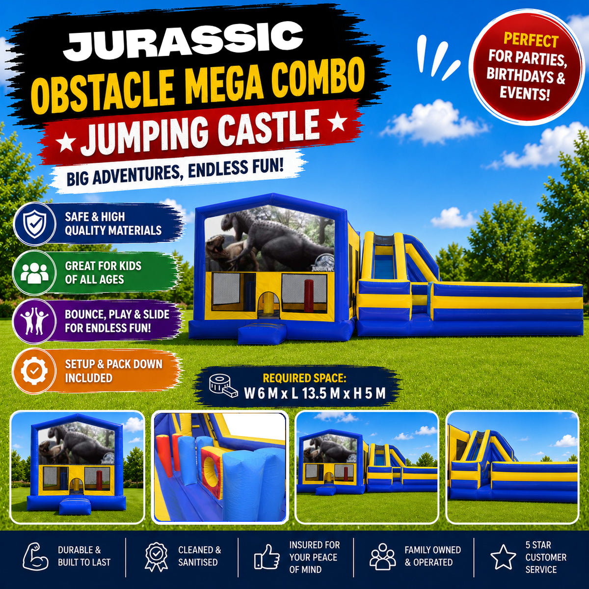 Jurassic Obstacle Mega Combo Jumping Castle